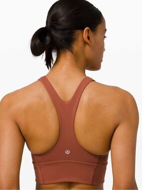 Lululemon Wunder Train LongLine Bra size 8 Dark Terracotta